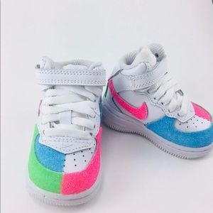 Custom Neon Glitter Nike  Air Force 1